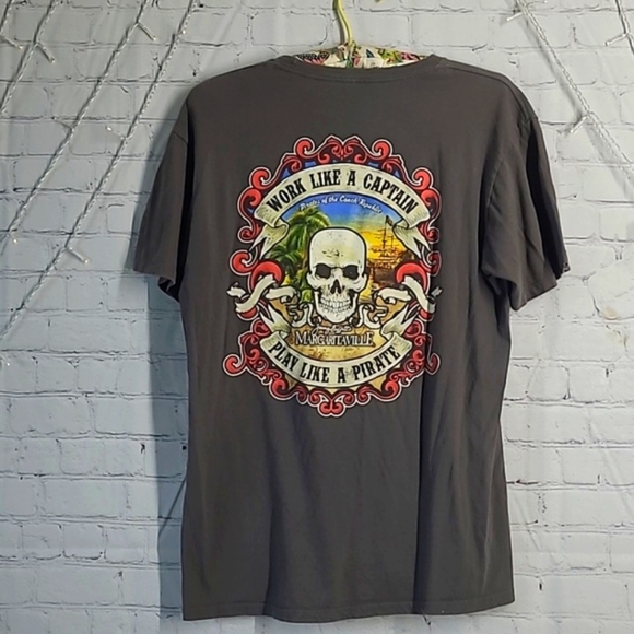 Margaritaville Pirate Pidgeon Forge Tennessee Skull Graphic Print Tshirt Mens M - Picture 13 of 14